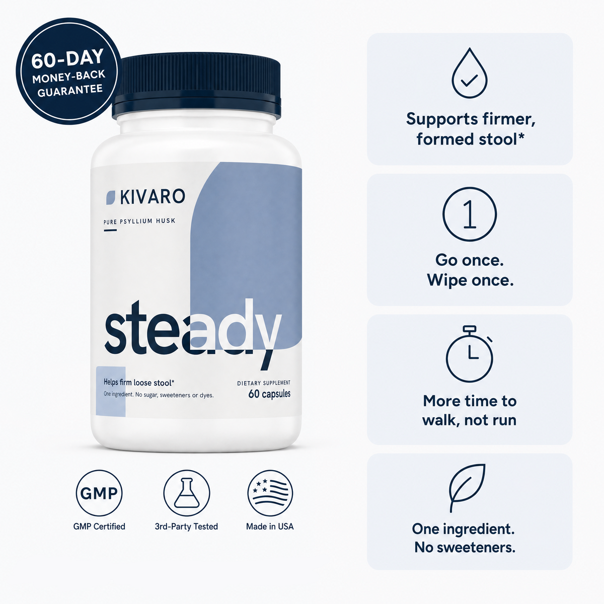 Kivaro Steady | Pure Psyllium Husk