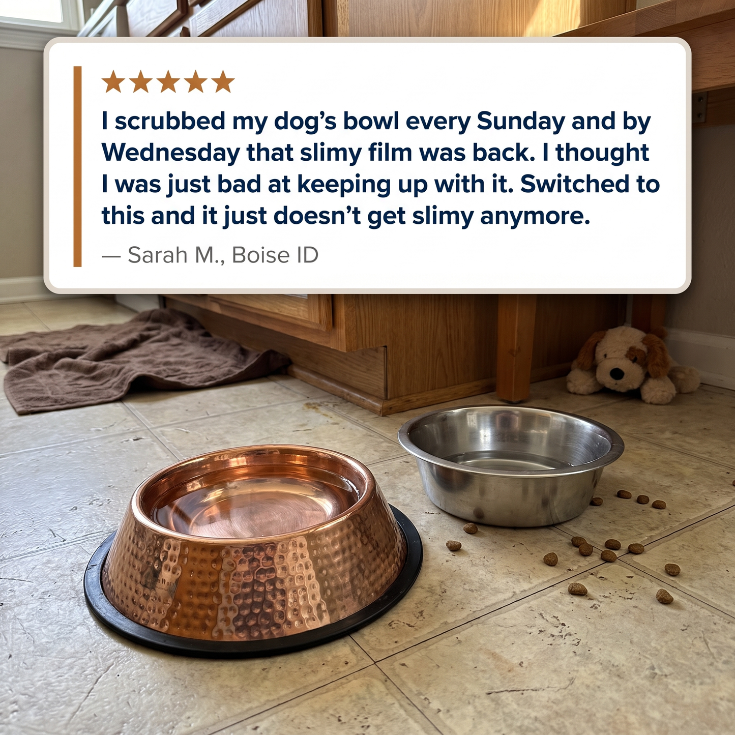 Kivaro Copper Pet Bowl
