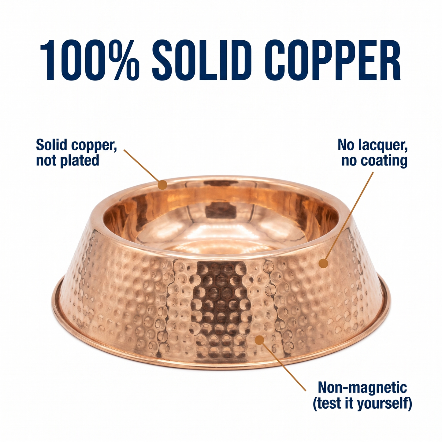 Kivaro Copper Pet Bowl