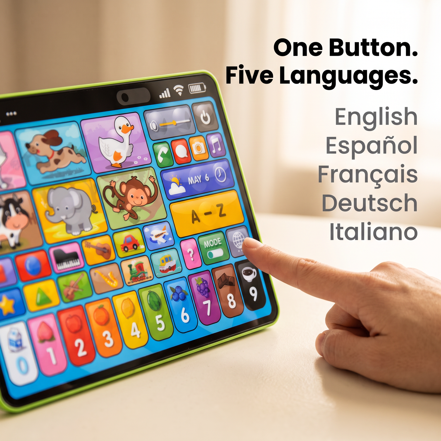 Screen-Free Learning Tablet · 5 Languages · Ages 1–4